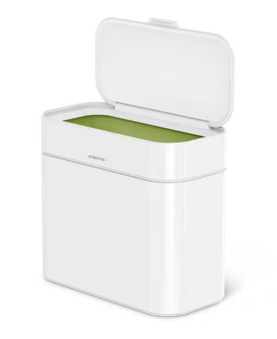 Simplehuman 4.5 Liter Round Step Bathroom Trash Can With Soft-close Lid In White Stainless Steel
