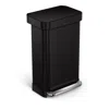 Simplehuman 45l Rectangular Liner Rim Step Trash Can In Black