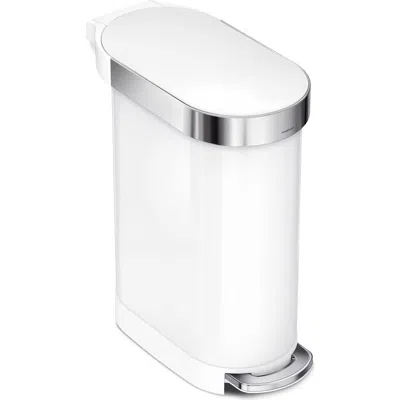 Simplehuman 45l Slim Step Can In White Stainless Steel