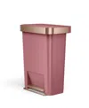 Simplehuman 45-liters Hybrid Rectangular Step Can In Pink