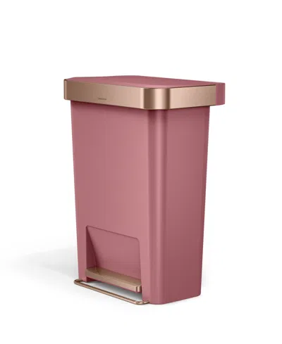 Simplehuman 45-liters Hybrid Rectangular Step Can In Pink