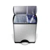 Simplehuman 46 Liter Recycling Kitchen Trash Can In Brushed Stainless Steel