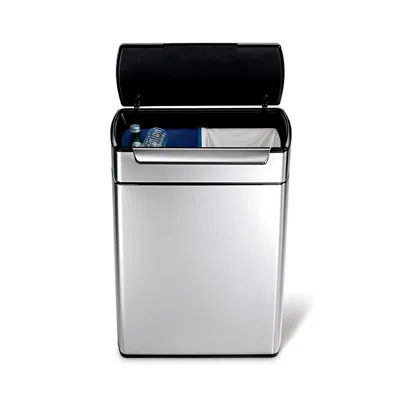 Simplehuman 46-liter Touch-bar Recycling Can In Brushed Stainless Steel