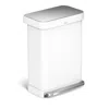 Simplehuman 55l Rectangular Step Can With Liner Pocket In White