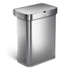 Simplehuman 58l Rectangular Sensor Can With Voice And Motion Control, Brushed Stainless Steel In Stainless Steel