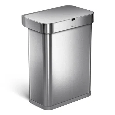 Simplehuman 58l Rectangular Sensor Can With Voice And Motion Control, Brushed Stainless Steel