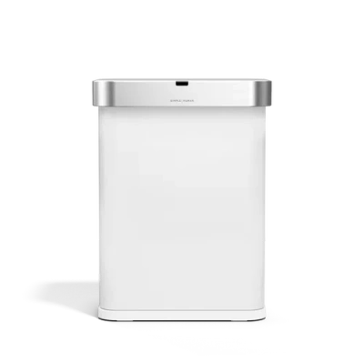 Simplehuman 58l Rectangular Sensor Can With Voice And Motion Control In White