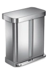 Simplehuman 58l Recycler Rectangular Step Can In Gray