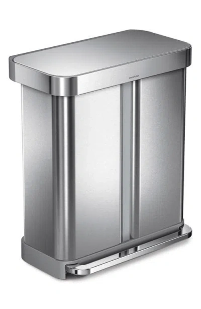 Simplehuman 58l Recycler Rectangular Step Can In Gray