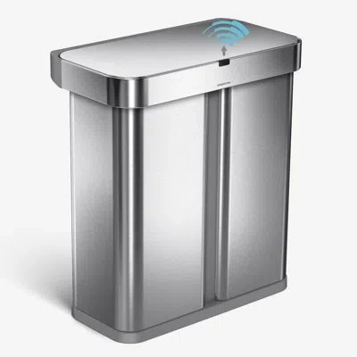 Simplehuman 58l Sensor Recycler With Voice And Motion Control, Brushed Stainless Steel