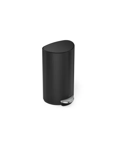 Simplehuman 6 Liter Semi-round Step Can With Liner Pocket In Matte Black Steel
