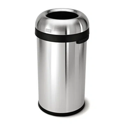 Simplehuman 60 Liter / 16 Gallon Bullet Open Trash Can, Commercial Grade In Brushed