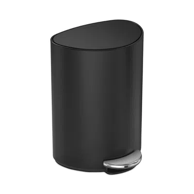 Simplehuman 6l Semi Round Step Trash Can In Matte Black