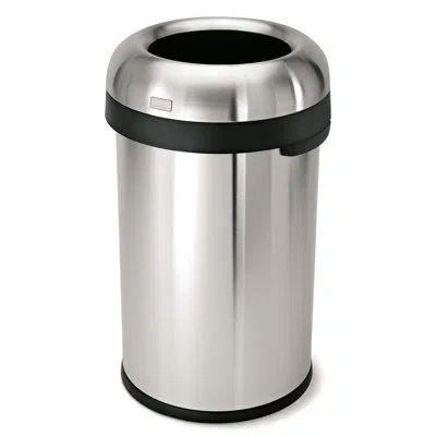 Simplehuman 80 Liter / 21 Gallon Bullet Open Trash Can, Commercial Grade In Brushed