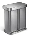 Simplehuman 58l Dual Compartment Rectangular Step Can With Liner Rim In Gray
