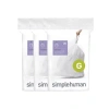 Simplehuman Code G Custom Fit Drawstrings Liners, 30 Liter / 8 Gallon, White In White