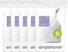Simplehuman Code G Custom Fit Liners With Quick Dispense Packs In White