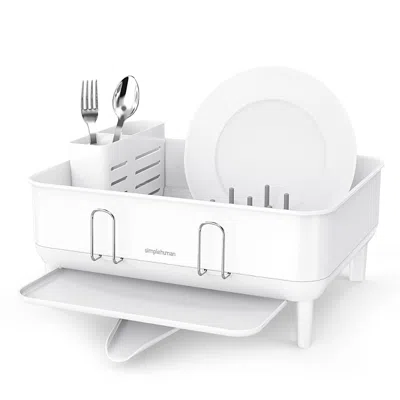 Simplehuman Compact Dishrack In White Steel