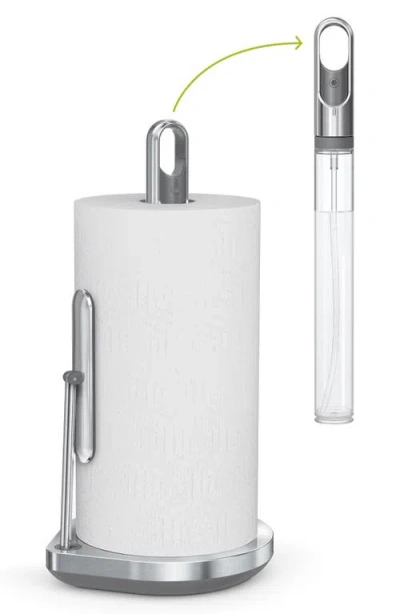 Simplehuman Paper Towel Holder With Spray In White