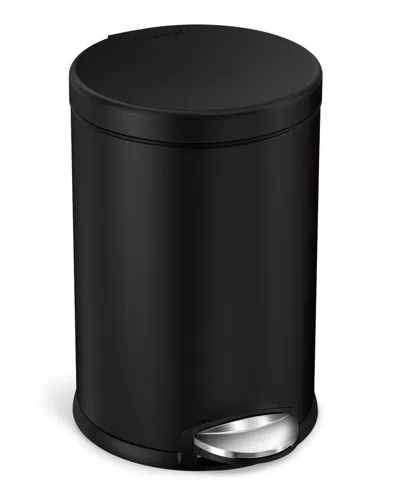 Simplehuman Round Trash Can, 4.5 Liter In Matte Black