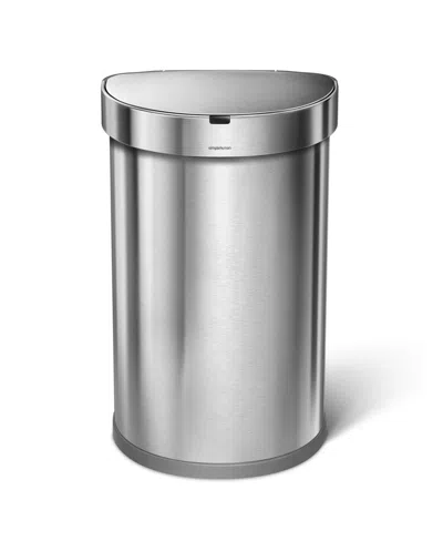 Simplehuman Semi-round Sensor Trash Can, 45 Liters In Metallic