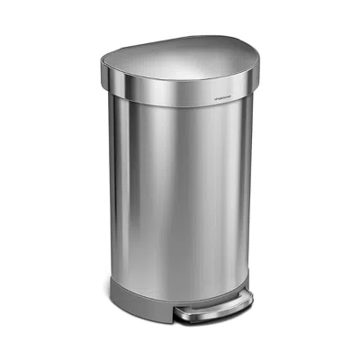 SIMPLEHUMAN 45 LITER SEMI-ROUND LINER RIM KITCHEN TRASH CAN