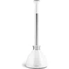 Simplehuman Toilet Plunger, Stainless Steel + White Plastic In White