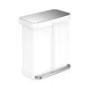 Simplehuman White Stainless Steel Dual Compartment Trash Can In White