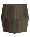 Simpli Home Terry Solid Mango Wood 16in Irregular Contemporary Side Table In Ash Grey