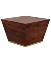 Simpli Home Abba Solid Mango Wood 28in Square Modern Coffee Table In Brown