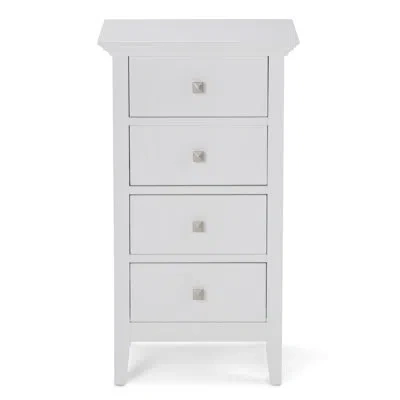 Simpli Home Acadian 18"w 4-drawer Contemporary Floor Bathroom Storage Cabinet With Metal Drawer Glides In Pure White
