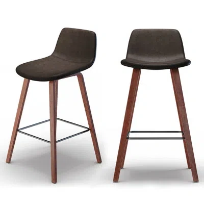 Simpli Home Addy 26 Inch Counter Stool (set Of 2) In Distressed Brown