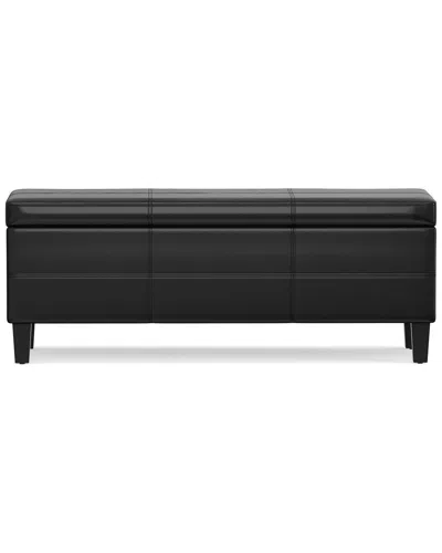 Simpli Home Afton 48in Contemporary Rectangle Storage Ottoman Bench In Black