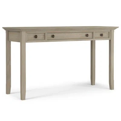 Simpli Home Amherst 54"w Solid Wood Transitional Writing Desk With 2 Drawers And Flip-down Keyboard Tray In Distressed Grey