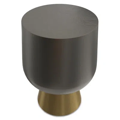 Simpli Home Anthony 14"w Antique Brass And Bronze Cast Aluminum Contemporary End Table, Assembled In Antique Bronze,antique Brass