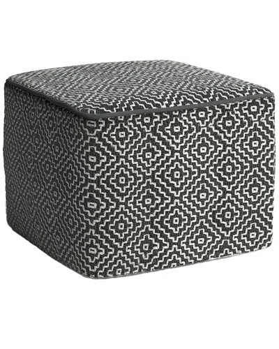 Simpli Home Avalon 35in Contemporary Square Coffee Table Storage Ottoman In Gray