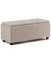 Simpli Home Avalon 42in Contemporary Rectangle Storage Ottoman