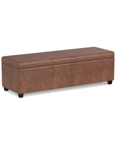 Simpli Home Avalon 54in Contemporary Rectangle Extra Large Storage Ottoman  Bench