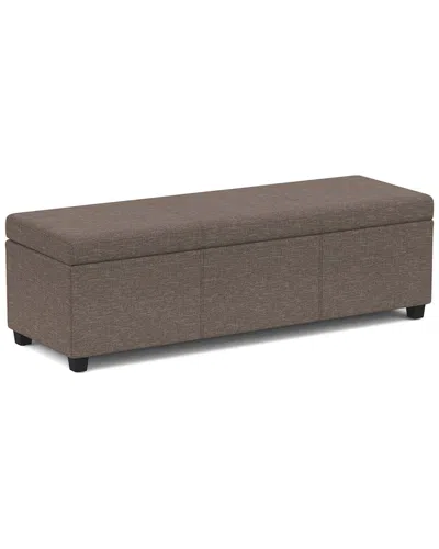 Simpli Home Avalon 54in Contemporary Rectangle Extra Large Storage Ottoman  Bench