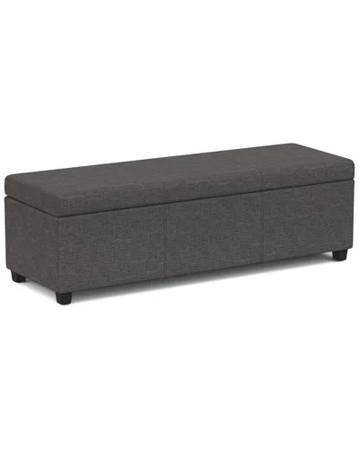 Simpli Home Avalon 54in Contemporary Rectangle Extra Large Storage Ottoman  Bench