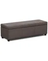 Simpli Home Avalon 54in Contemporary Rectangle Extra Large Storage Ottoman  Bench