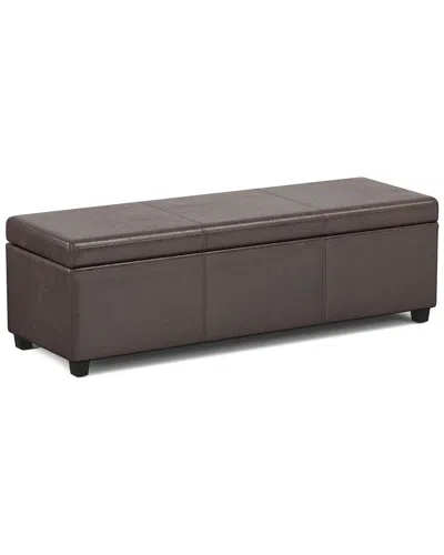 Simpli Home Avalon 54in Contemporary Rectangle Extra Large Storage Ottoman  Bench