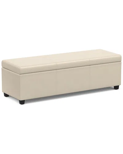 Simpli Home Avalon 54in Contemporary Rectangle Extra Large Storage Ottoman  Bench