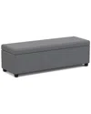 Simpli Home Avalon 54in Contemporary Rectangle Extra Large Storage Ottoman  Bench