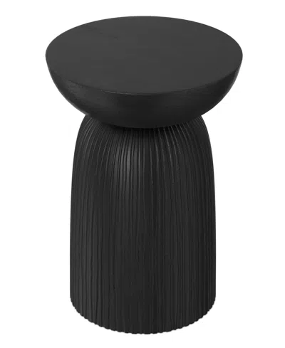 Simpli Home Boyd 13" Mango Wood Solid Line Accent Table In Black