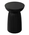 Simpli Home Boyd 13" Mango Wood Solid Stripe Accent Table In Black