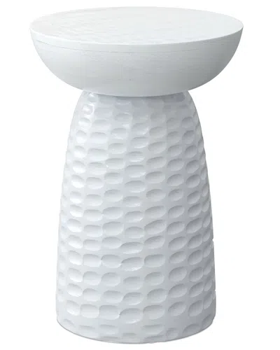 Simpli Home Boyd 13in Solid Wood Contemporary Accent Table In White