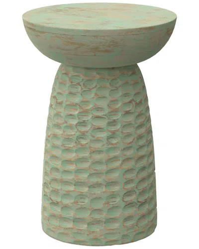 Simpli Home Boyd 13in Solid Wood Contemporary Accent Table In Green