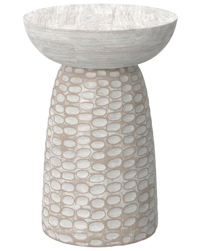 Simpli Home Boyd 13in Solid Wood Contemporary Accent Table In White