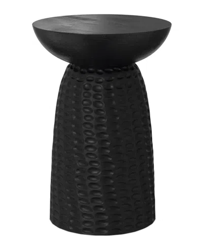 Simpli Home Boyd 16" Mango Wood Solid Tall Accent Table In Black